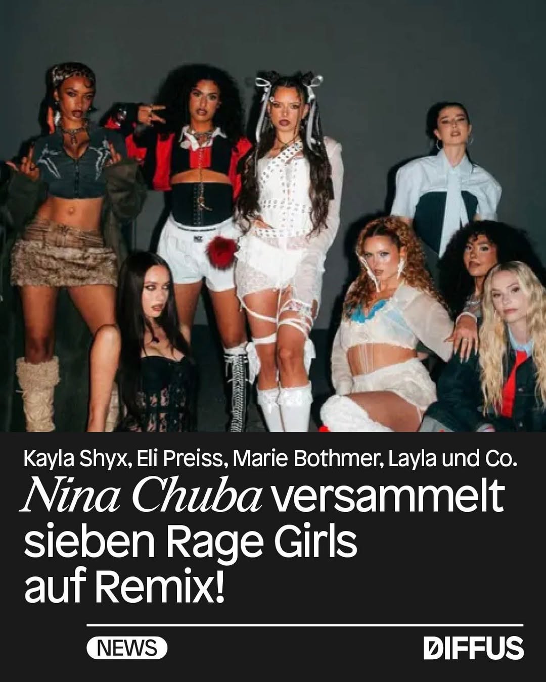 @ninachuba holt sich Verstärkung ran. Nachdem vergangene Woche ihre Single „Rage Girl“ erschien, legt sie jetzt noch einen oben drauf. 😮💨 Auf dem „Rage Girl (Remix)“ lassen ganze sieben weitere Sängerinnen ihrer Wut freien Lauf! 💥
Dabei sind: @kayla_shyx @mariebothmer @elipreiss911 @kautamusic @esthergraf @laylaboe @rua089
👉️ Mehr zu dem Track im gibts im Link in der Bio zum nachlesen. Instagram